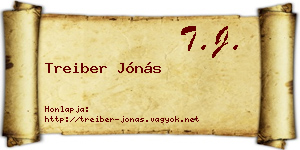 Treiber Jónás névjegykártya